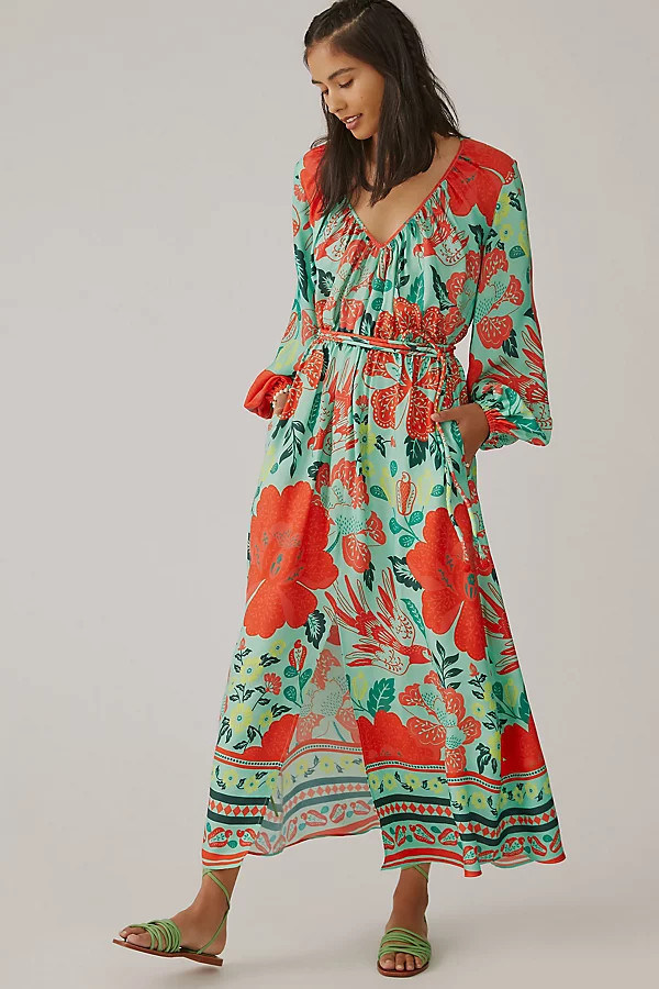 Farm x Anthropologie Poppy Print Maxi Dress By Farm Rio in Assorted Size XXS | Anthropologie (US)