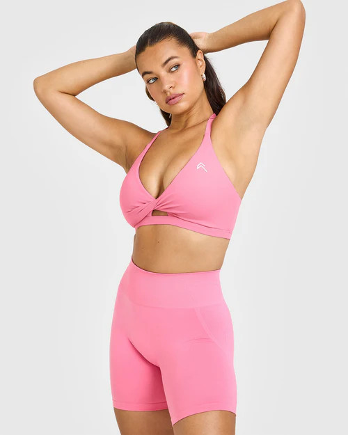 Unified Twist Sports Bra | Peony Pink | Oner Active (UK / US)
