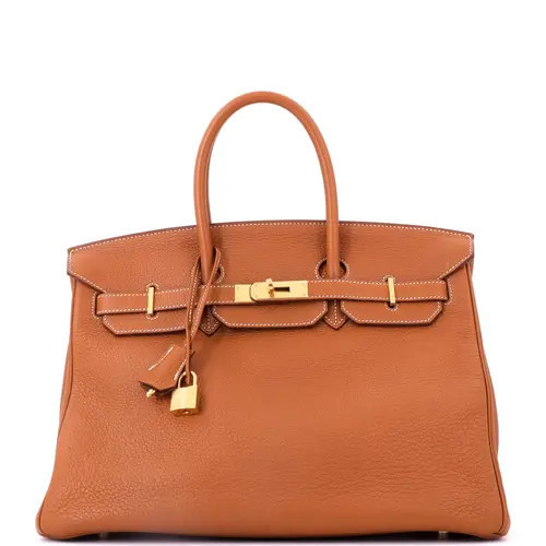 Pre-Owned Hermes Birkin Handbag Brown Togo with Gold Hardware 35 in Metallic Gold at Nordstrom, Size Medium | Nordstrom