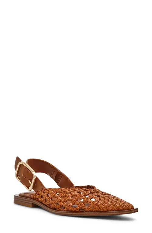 Steve Madden Shay Pointed Toe Slingback Flat in Cognac at Nordstrom, Size 6 | Nordstrom