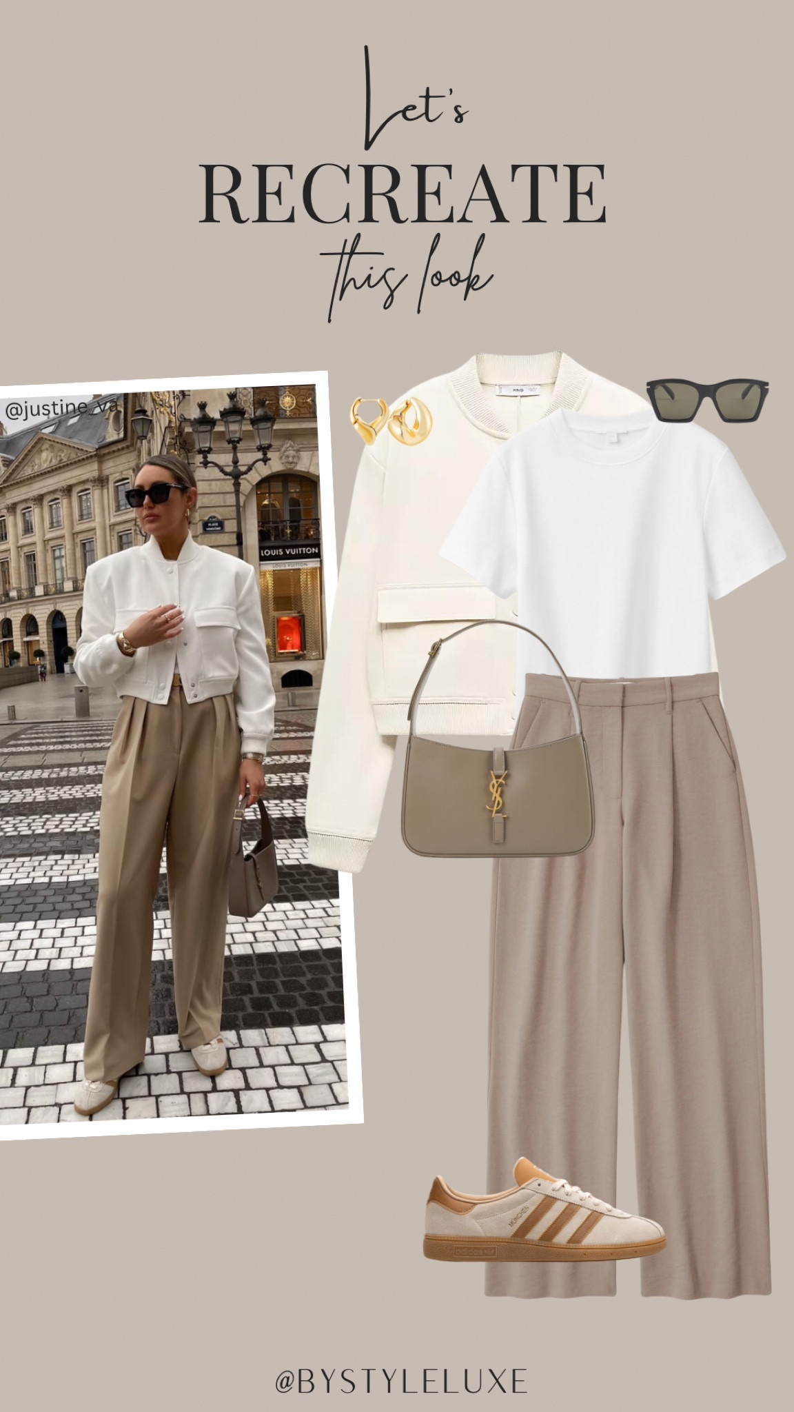 Let’s Recreate This Look: Cream cropped bomber jacket styled with trousers and trainers by @justine_va
#springlook #neutrals #adidas

#LTKitbag #LTKsalealert #LTKstyletip