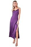 Sugarlips Women's Dreaming Satin Maxi Slip Dress, Purple, X-Small | Amazon (US)