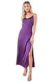 Sugarlips Women's Dreaming Satin Maxi Slip Dress, Purple, X-Small | Amazon (US)