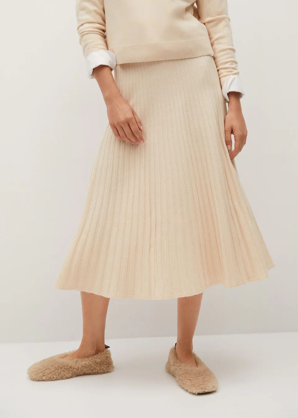 Pleated knit skirt | MANGO (US)