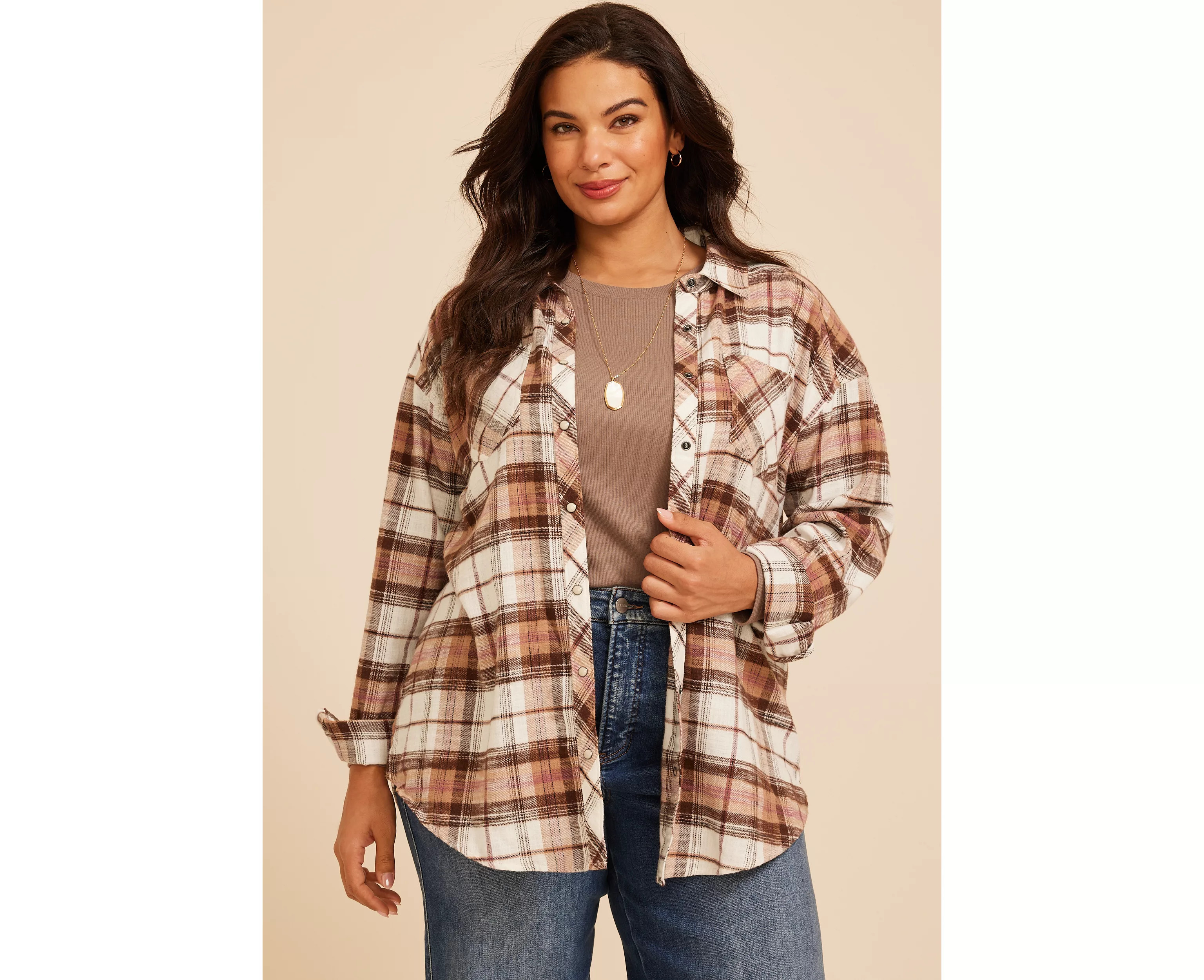 Plus Size Cabin Plaid Button Down Shirt | maurices | Maurices