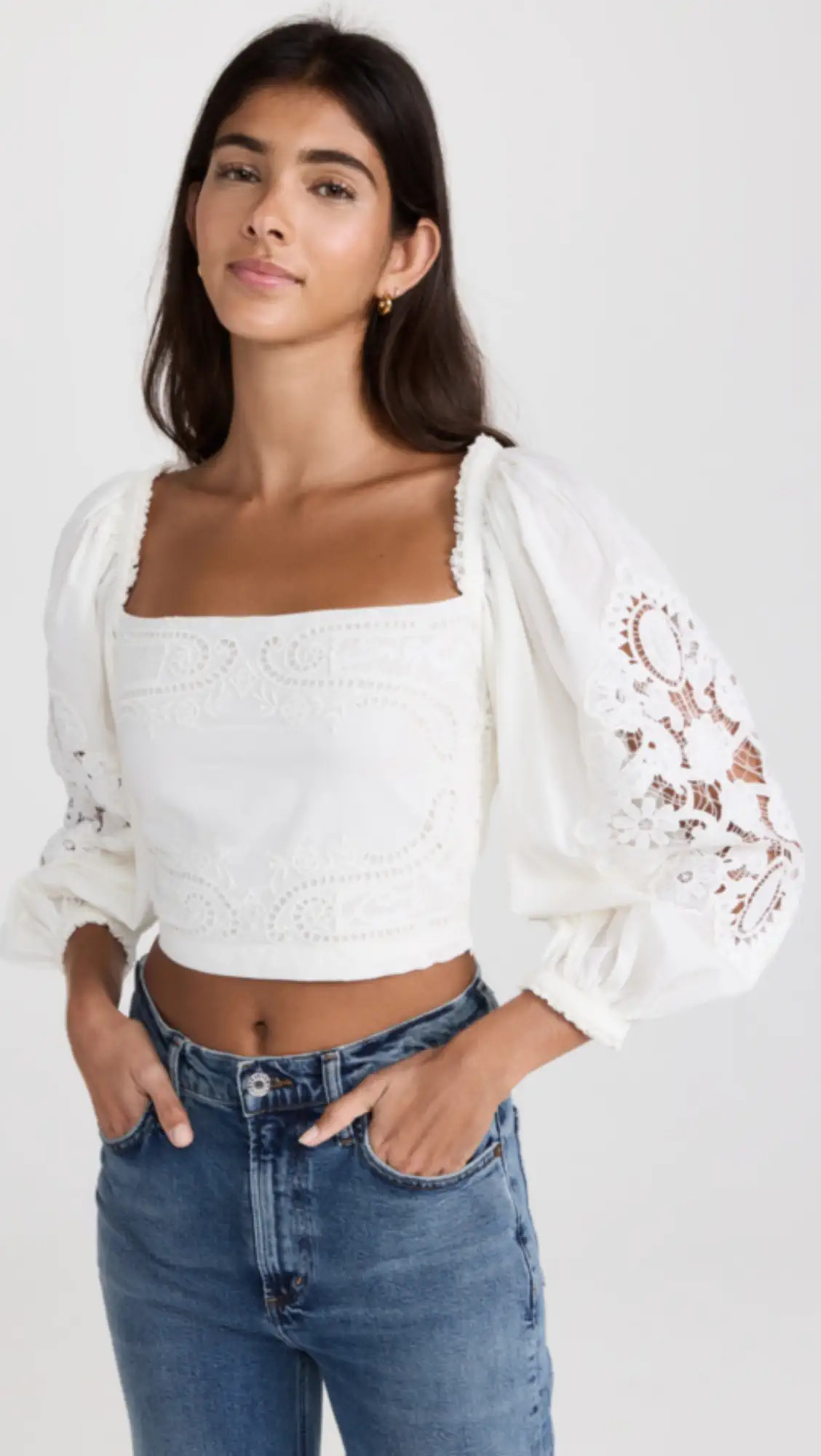 Off White Lace Blouse | Shopbop