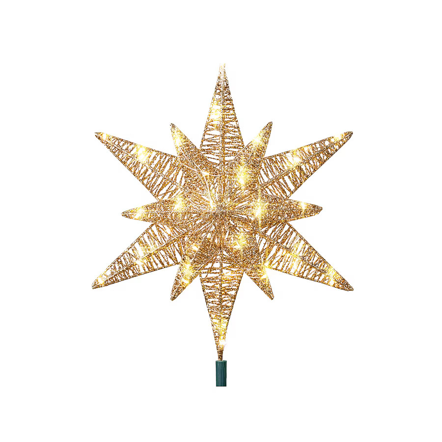 GE 12-in Star Gold White Christmas Tree Topper | Lowe's