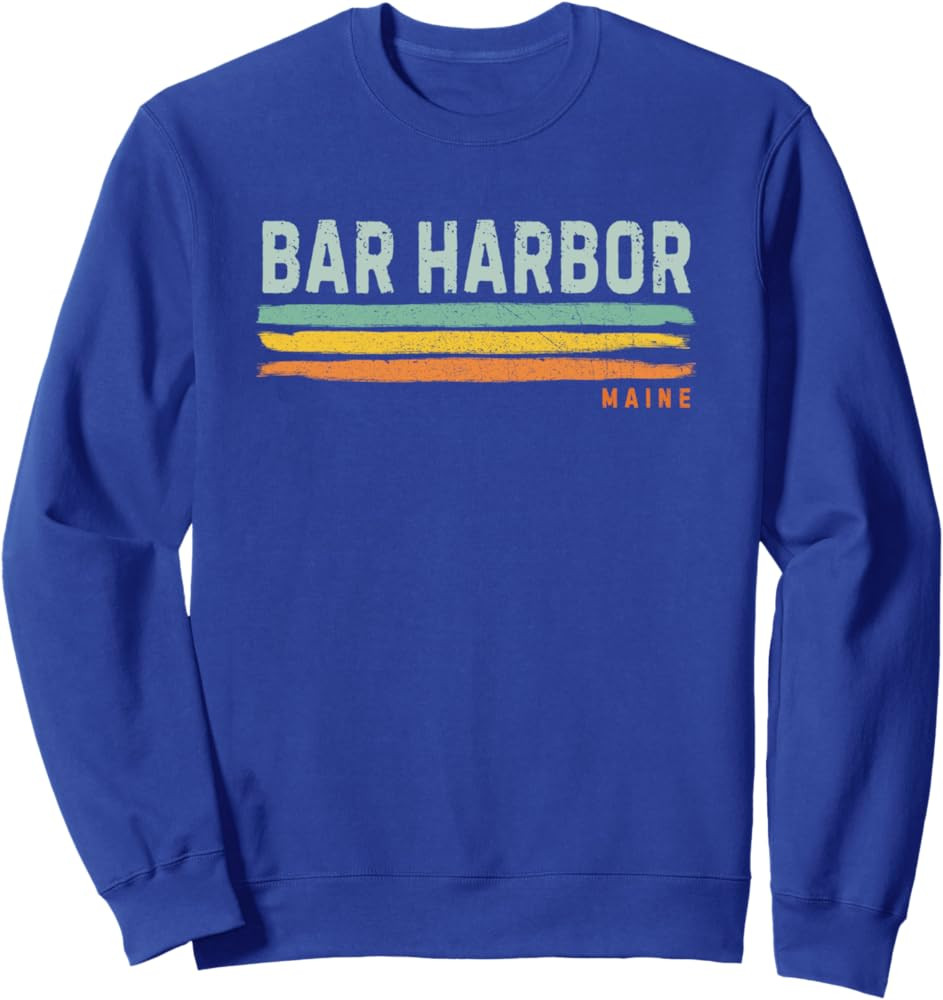 Vintage Stripes Bar Harbor ME Sweatshirt | Amazon (US)