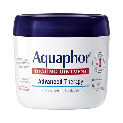 Aquaphor Healing Ointment, Advanced Therapy Skin Protectant, Multi-Purpose Healing Ointment and Body Moisturizer, For Dry, Cracked Skin, Minor Cuts and Burns, 14 Oz Jar | Amazon (US)
