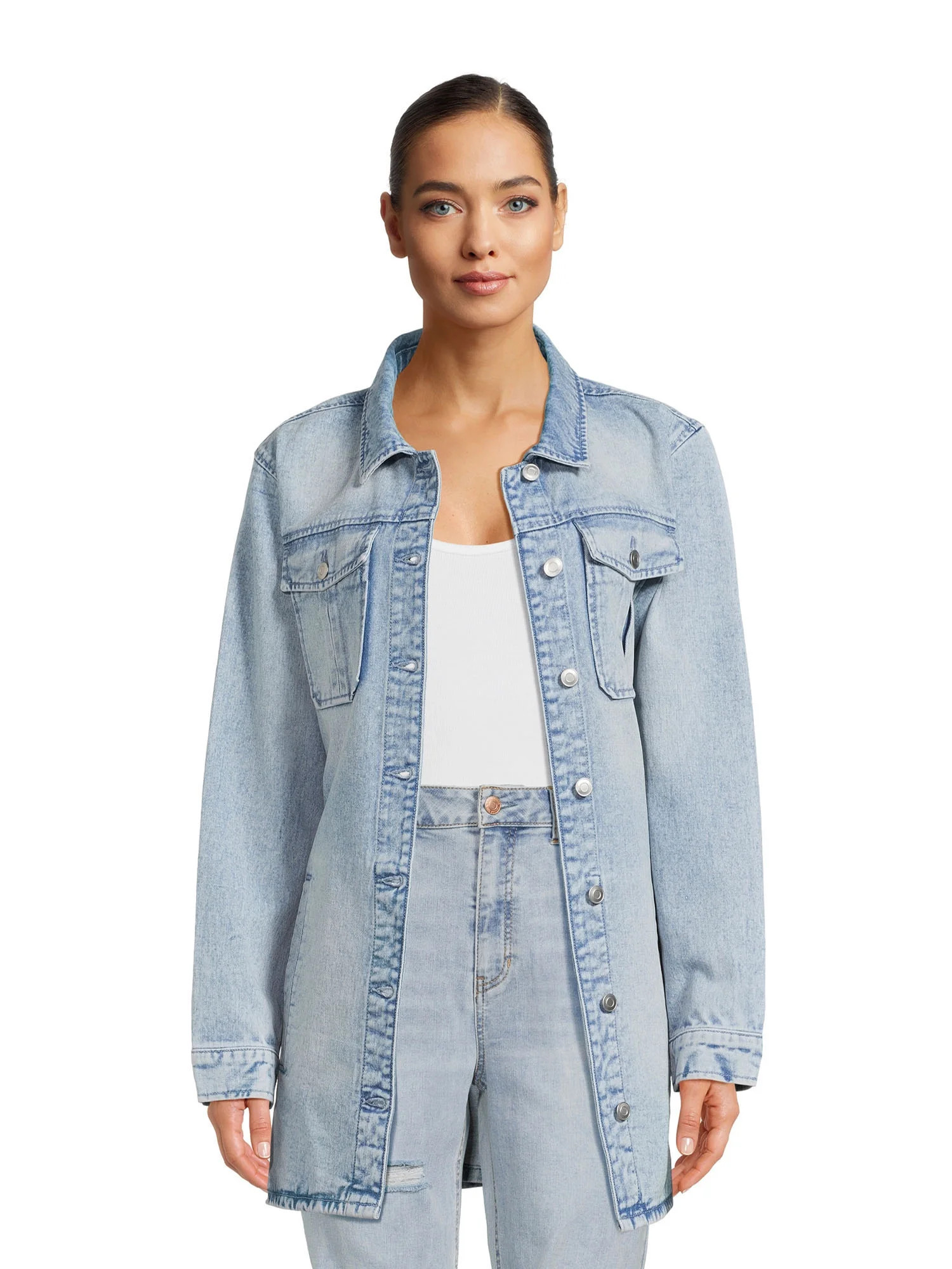 Time and Tru Women's Belted Jean Jacket | Walmart (US)