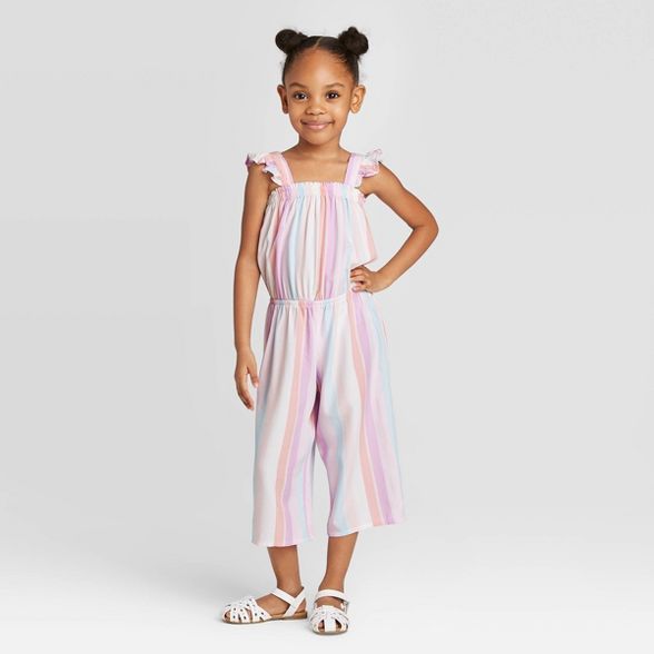 OshKosh B'gosh Toddler Girls' Tank Top Striped Jumpsuit | Target