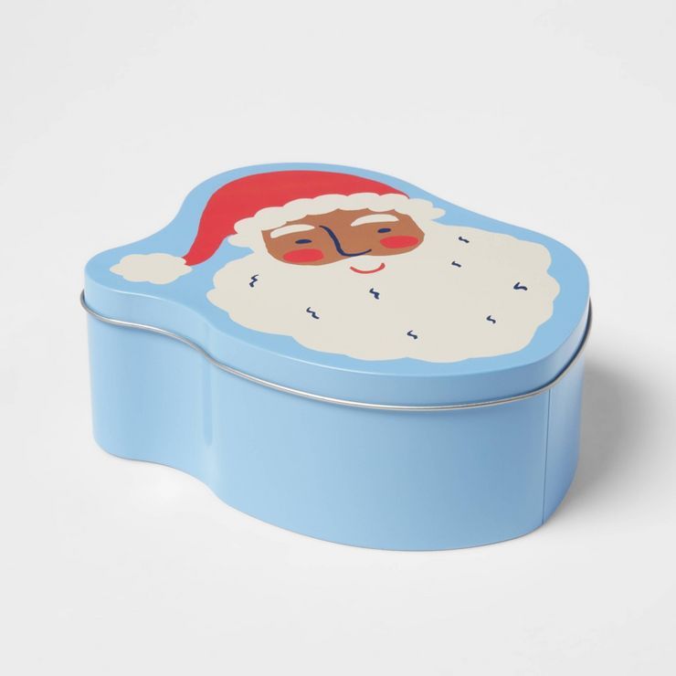 Figural Santa Tin Light Blue - Wondershop™ | Target