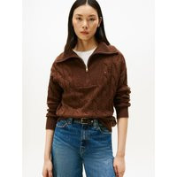 Wool Jumper with Zip-Up Collar in Cable Knit | La Redoute (UK)