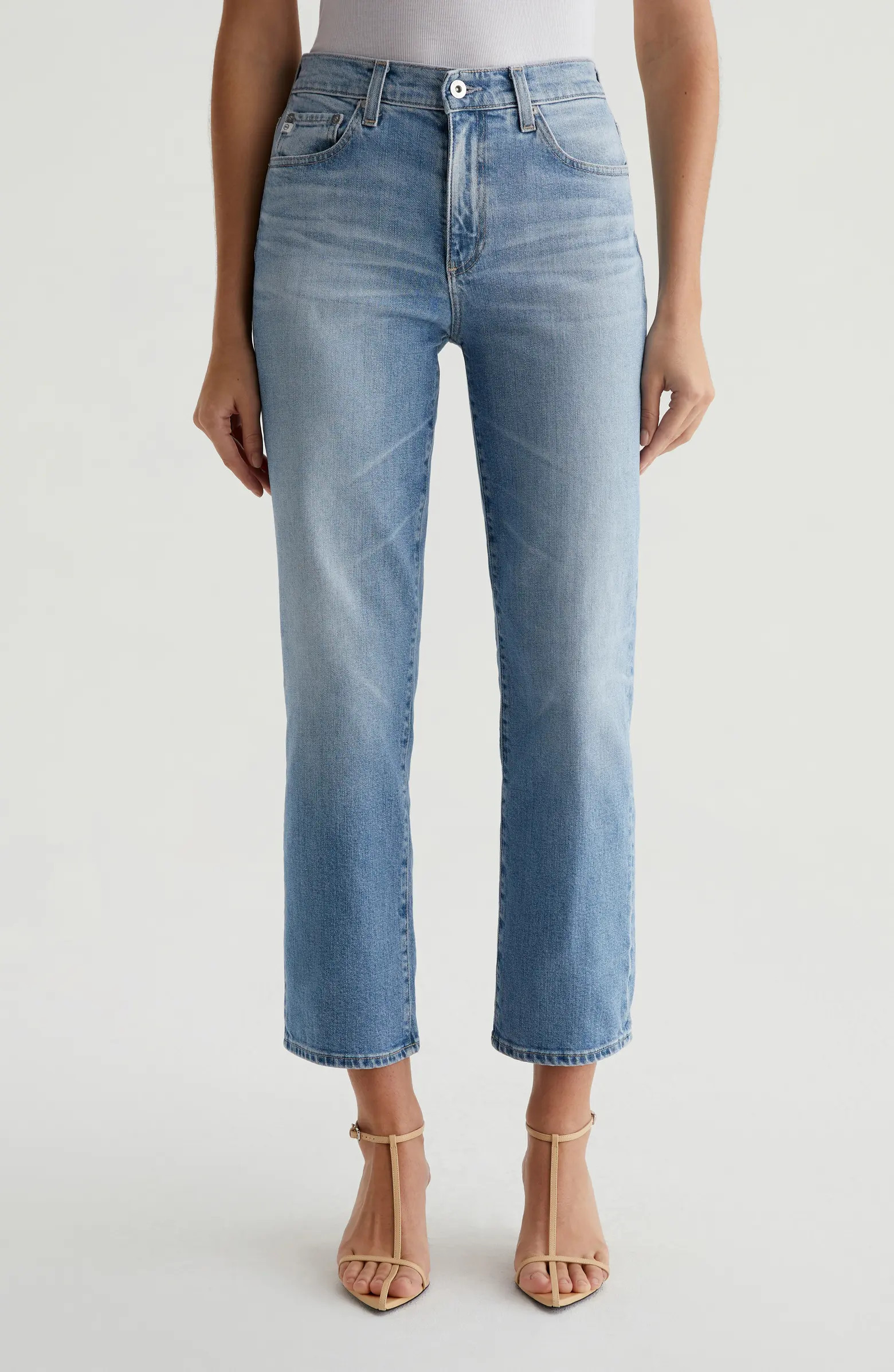 AG Brinley Mid Rise Crop Straight Leg Jeans | Nordstrom | Nordstrom