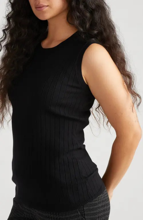 Universal Standard Workwear Rib Sweater Vest in Black at Nordstrom, Size 2Xl | Nordstrom