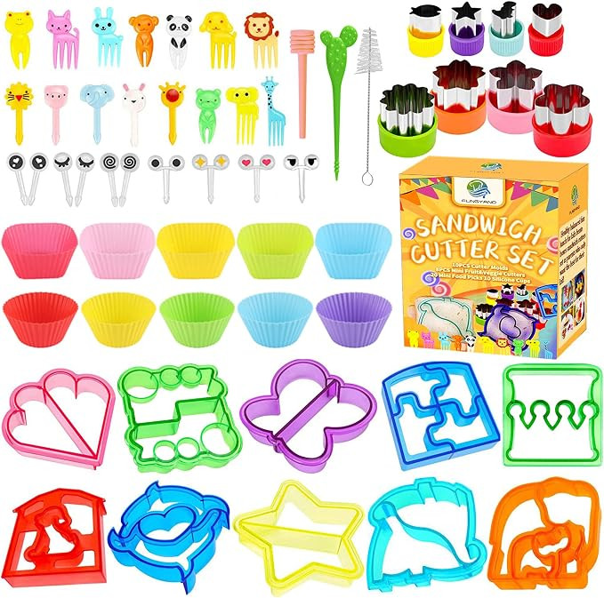 FUNGYAND Sandwich Cutter Set, All in One Bento Box Complete Supplies and Accessories Kit Includes... | Amazon (US)