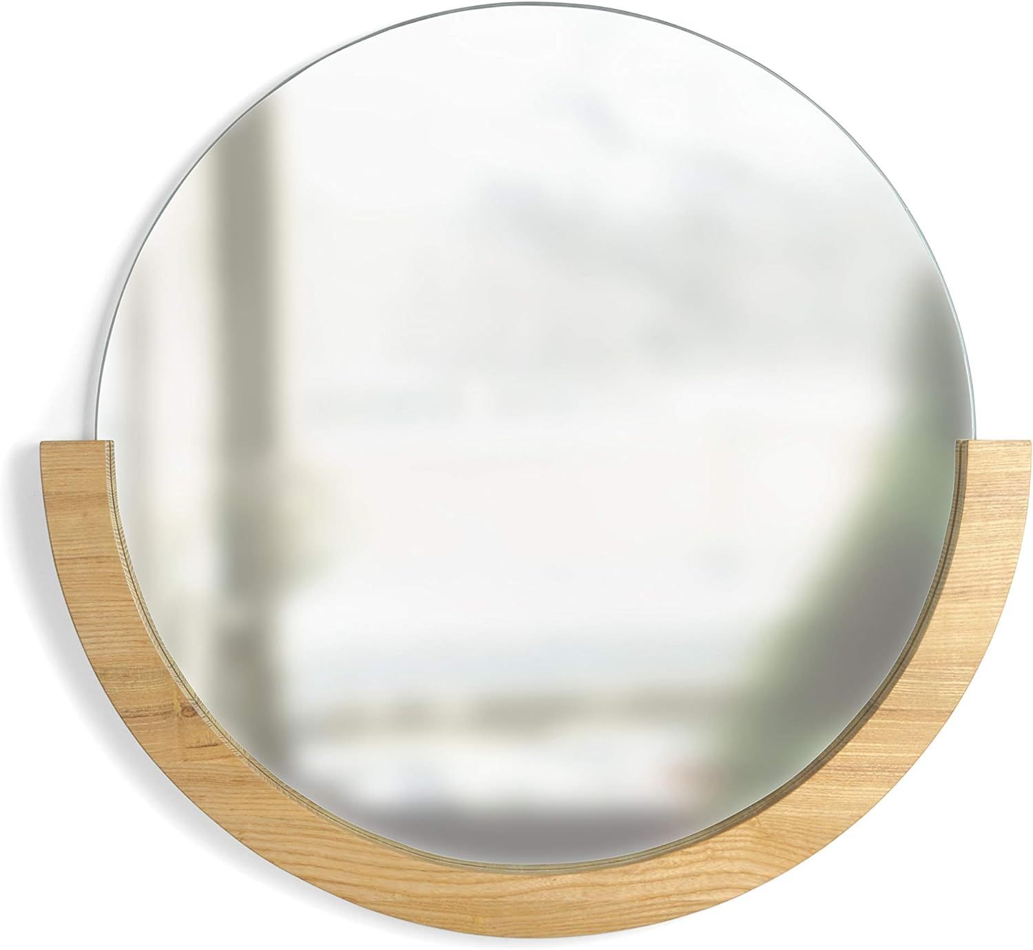 Umbra Mira Wall Mirror, Decorative Mirror for Entryway, Natural Finish, 22.5"D x 21"H x 1"W, Natu... | Amazon (US)