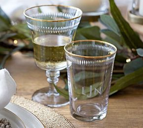 Etched Gold Rim Handcrafted Glass Tumblers - Set of 4 | Pottery Barn (US)