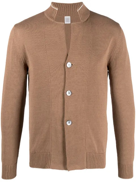 stand-up collar cotton cardigan | Farfetch (US)