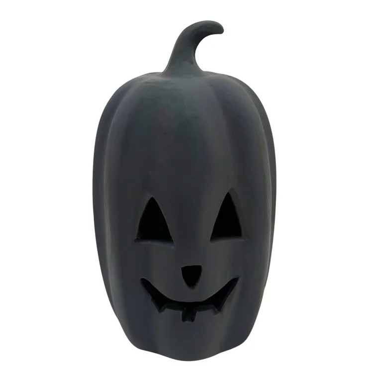 Paper Mache Jack-o'-Lantern Tabletop Decoration, Black, 6.3", Halloween Decor | Walmart (US)