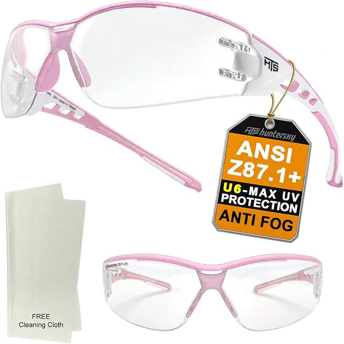 HTS HUNTERSKY Super Flexible Lightweight Anti Fog Wrap-Around U6 Clear Shooting Safety Glasses wi... | Amazon (US)