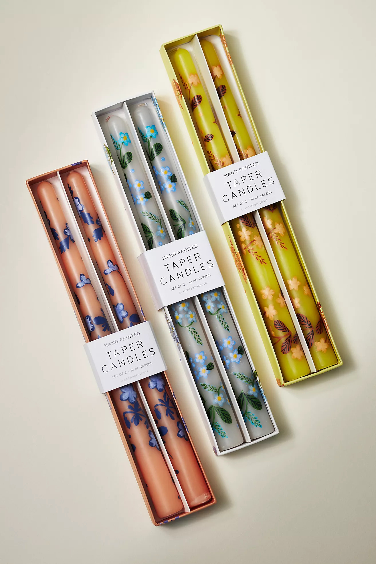 Villa Handpainted Taper Candles, Set of 2 | Anthropologie (US)