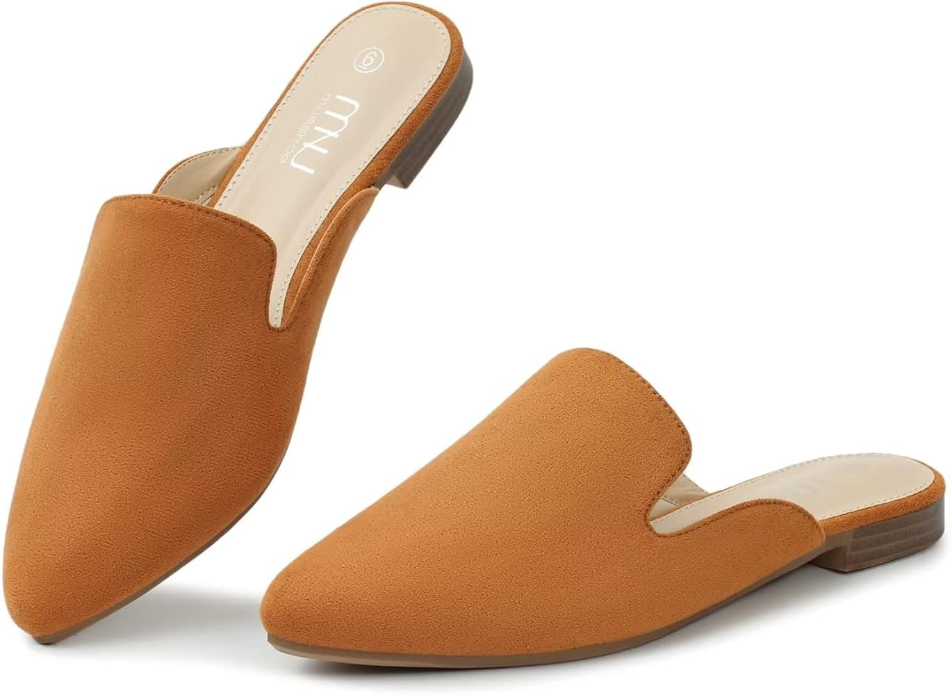 MUSSHOE Mules for Women Flats Comfortable Pointed Toe Women Mules | Amazon (US)