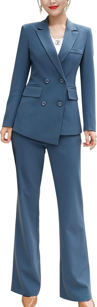 SUSIELADY Women's Blazer Suits Two Piece Solid Work Pant Suit for Women Business Office Lady Suit... | Amazon (US)