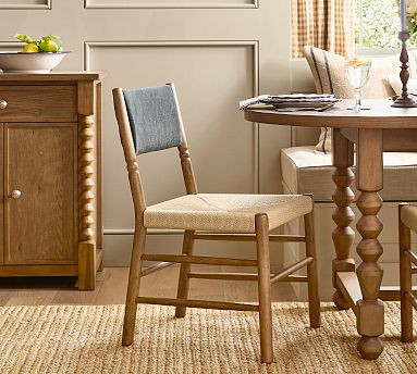 Chris Loves Julia Stacked Ball Woven Dining Chair | Pottery Barn (US)