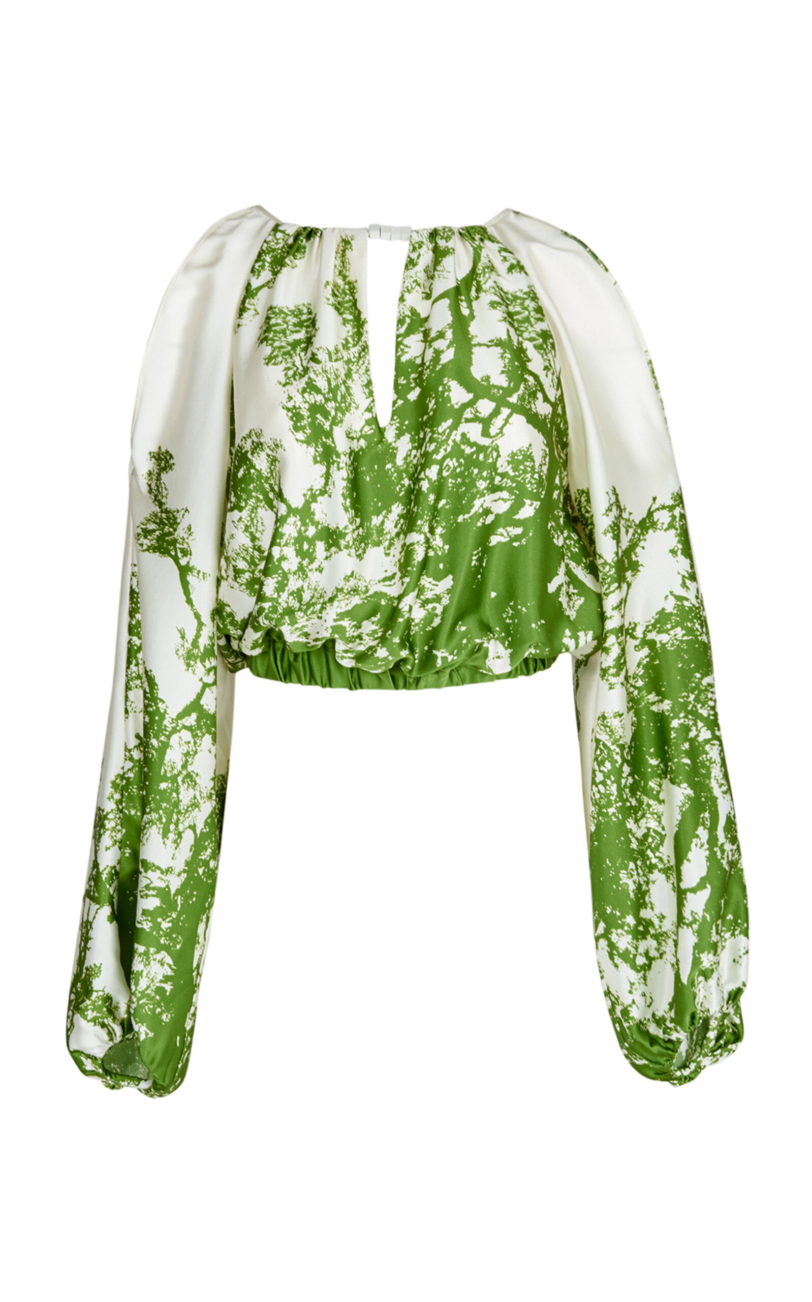 Elke Cropped Cold-Shoulder Stretch-Silk Top | Moda Operandi (Global)