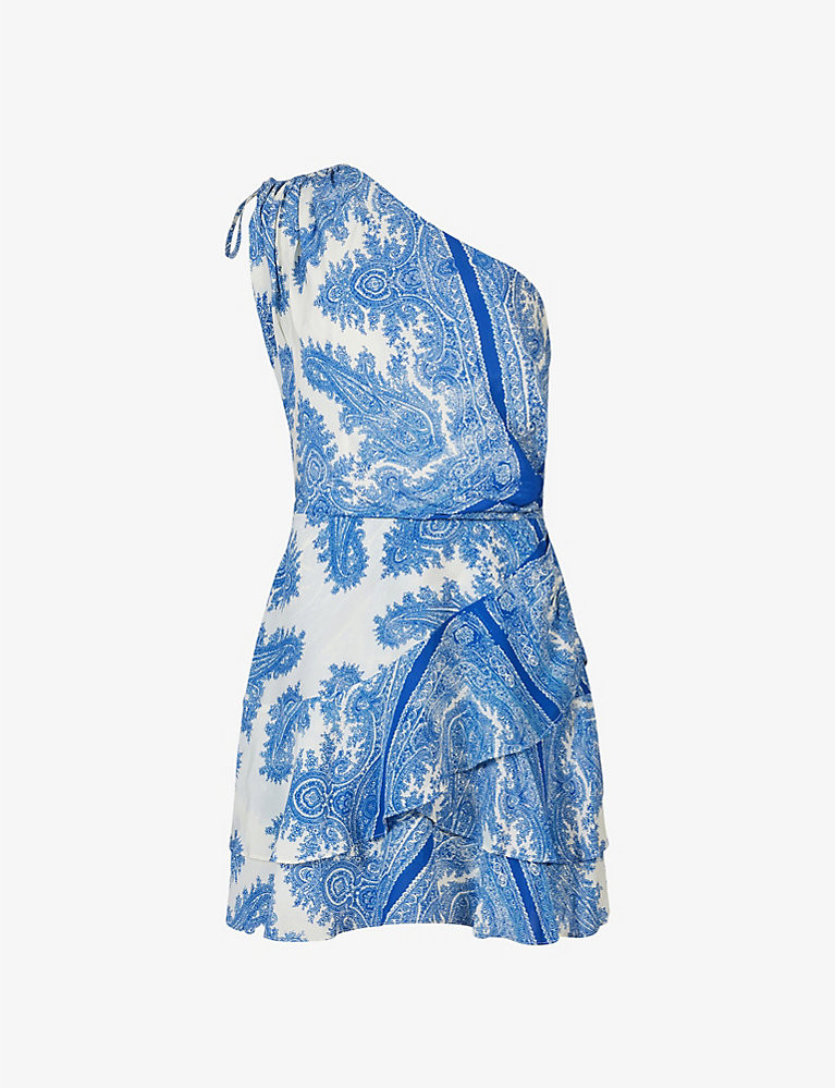 Cayla Rafaela one-shoulder woven mini dress | Selfridges