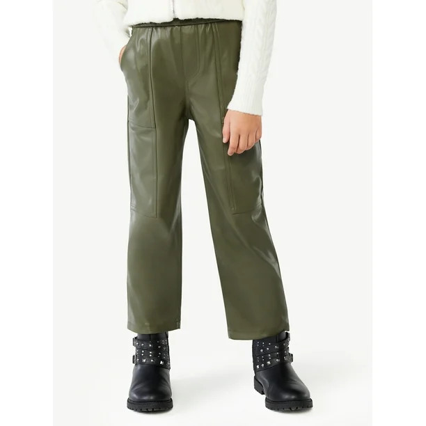 Scoop Girls Faux Leather Pants, Sizes 4-12 - Walmart.com | Walmart (US)