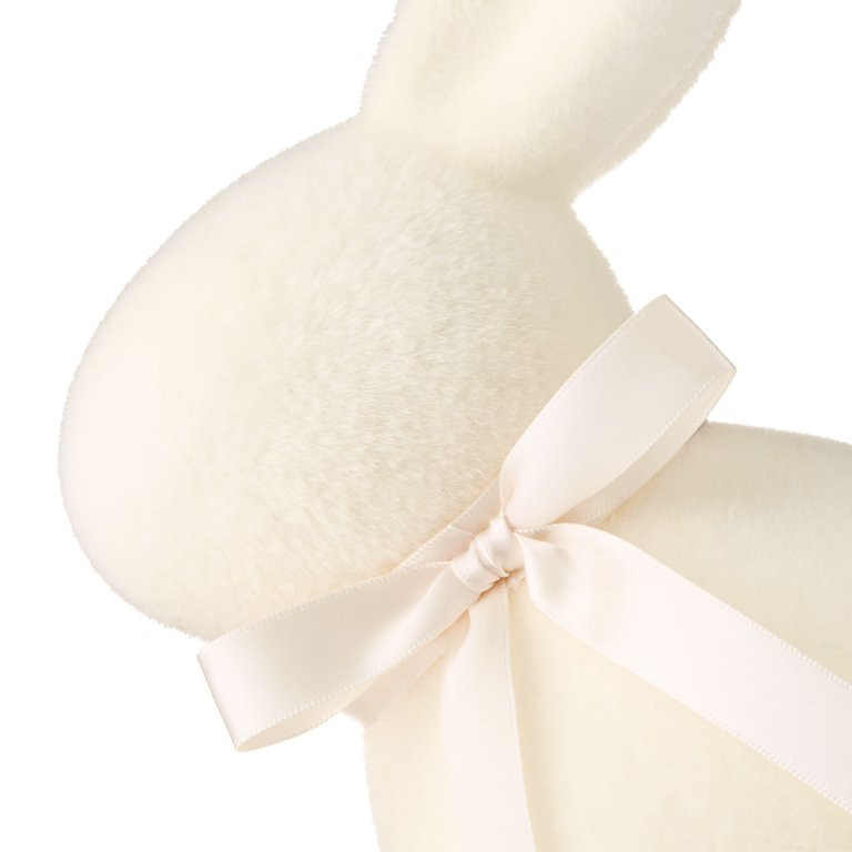 Easter Flocked Cream Bunny Decor, 9 in, by Way To Celebrate | Walmart (US)