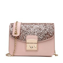 Glitter Flap PU Shoulder Bag With Chain | SHEIN