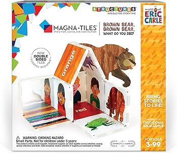 CreateOn Magna-Tiles Brown Bear, What Do You See? (The Very Hungry Caterpillar) Set, Eric Carle B... | Amazon (US)