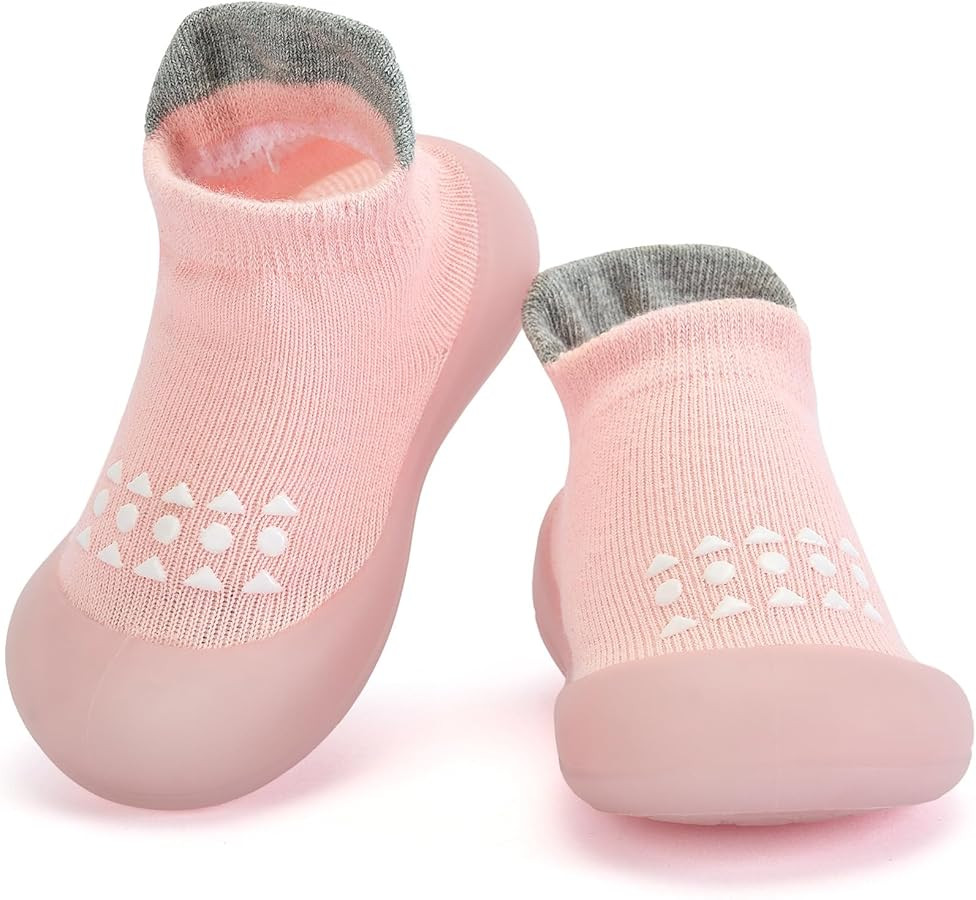 BACSAC Infant Walking Shoes Baby Sock Shoes with Soft Rubber Sole, Non-Slip Toddler Slippers for ... | Amazon (US)