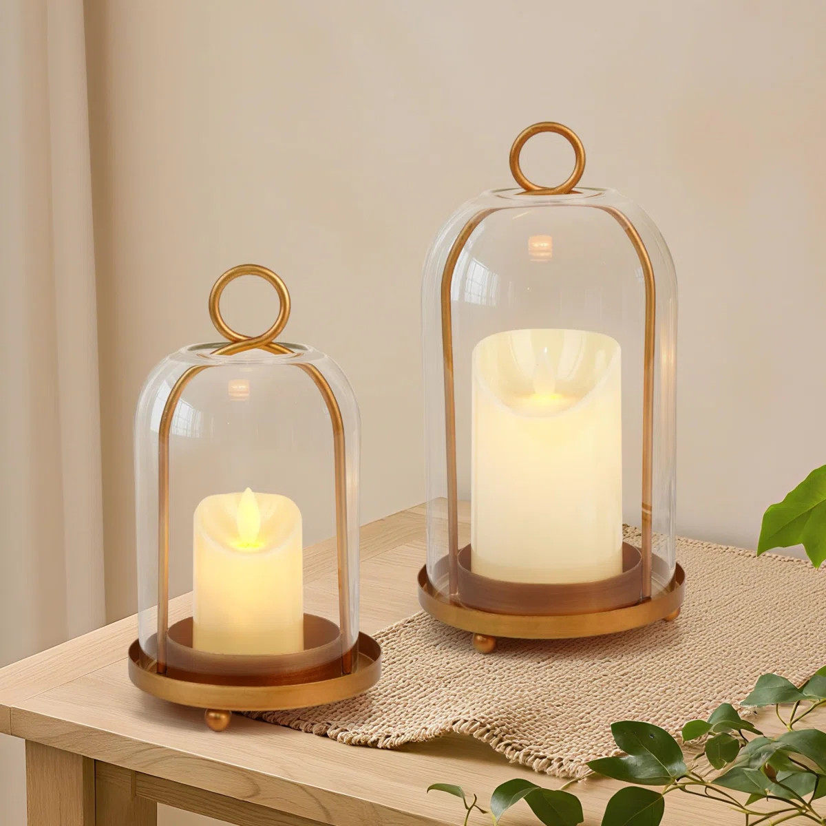 Glass Hurricane Candle Holder (Set of 2) | Wayfair North America