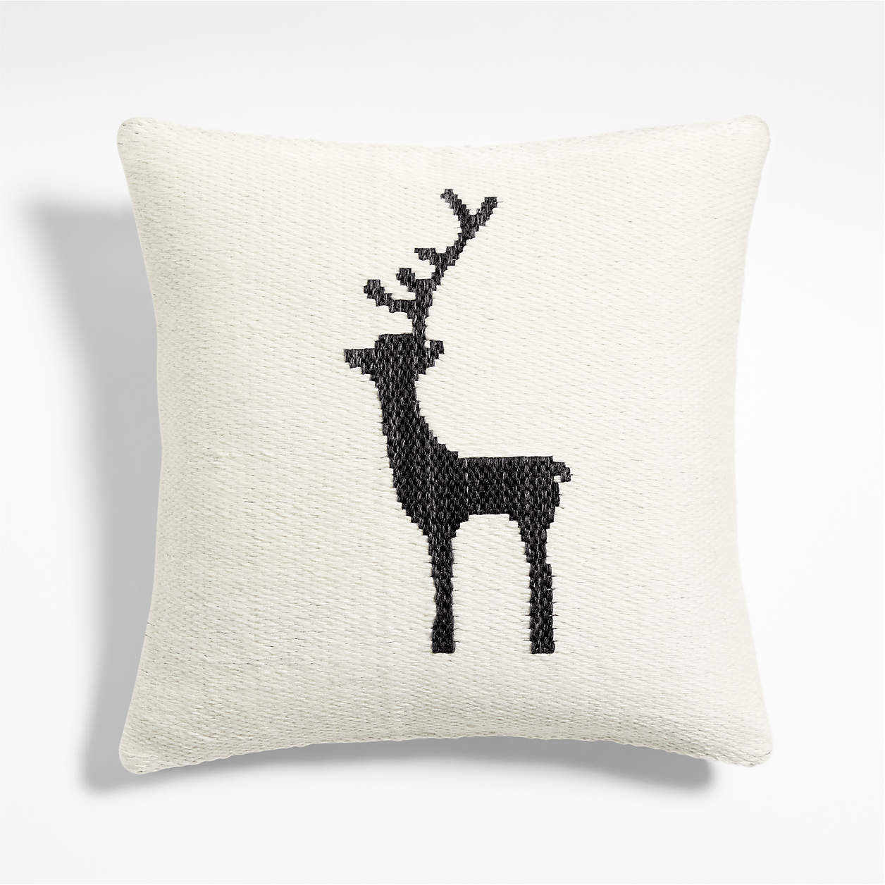 Reindeer Kilim 20"x20" Ink Black and Arctic Ivory Throw Pillow Cover + Reviews | Crate & Barrel | Crate & Barrel