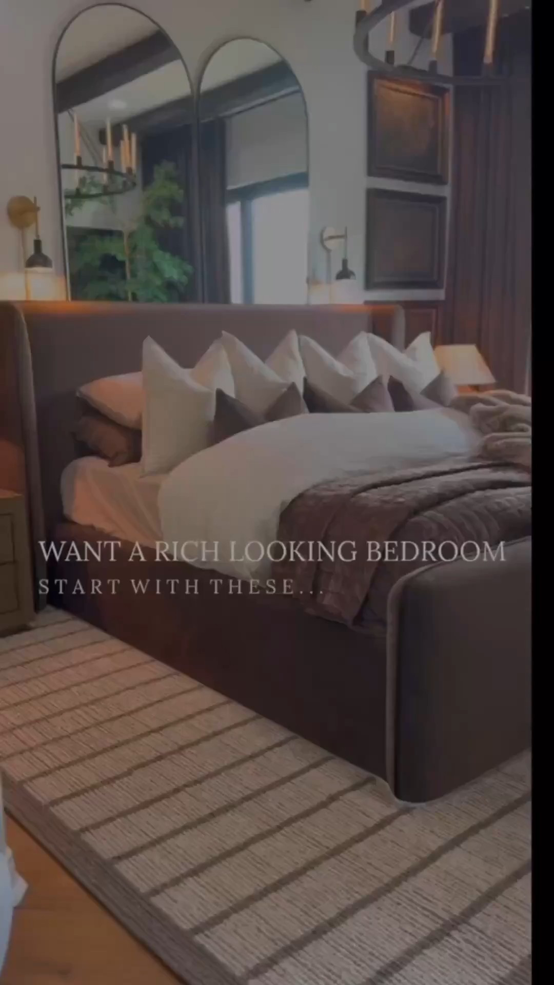 Want to recreate my iconic bedroom? Start with these finds first! ☝️

Solid Wood Nightstands 
Platform Bed Frame
Velvet Curtains
Picture Lights
Sconces
Bedding and Stunning Throw 
Rustic Pot
Faux Tree & Rug
Oversized Chandelier & Arched Mirrors

#interiordesign #bedroominspo #moodybedroomdesign #moodybedroom #aestheticbedroom #amazonfinds #interiordecor #bedroomdesign #moodybrowns #neutraldecor


#LTKHome #LTKU #LTKStyleTip

#LTKHome #LTKSeasonal #LTKFindsUnder100