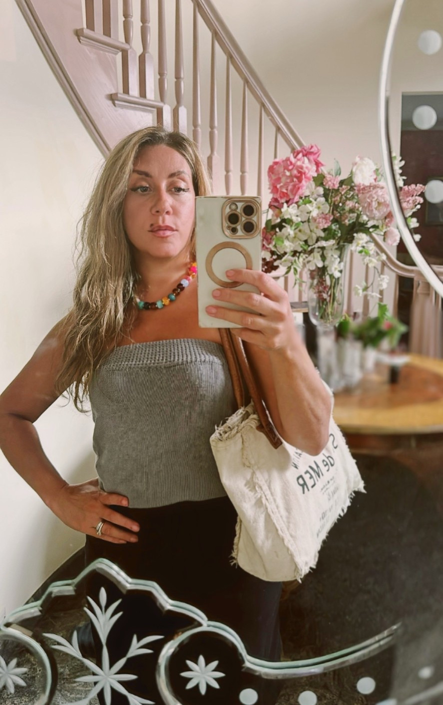 Effortless everyday look 💫
Simple and casual-chic pieces put together for whatever Summer serves up. This beaded multicolor necklace is a beautiful and fun statement piece with summer vibes. The cool knit top (a part of a set) is truly effortless, comfy and chic all on its own. I threw on my French style boho bag that fits my entire day in it, and voilá an OOTD. 💫 #summeroutfit #casualchic

#LTKootd #LTKdayinmylife #LTKSeasonal
