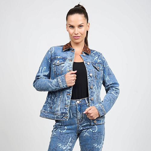 DG2 by Diane Gilman From the Vault Graffiti Classic Denim Jacket - Blue - Size 3X | HSN