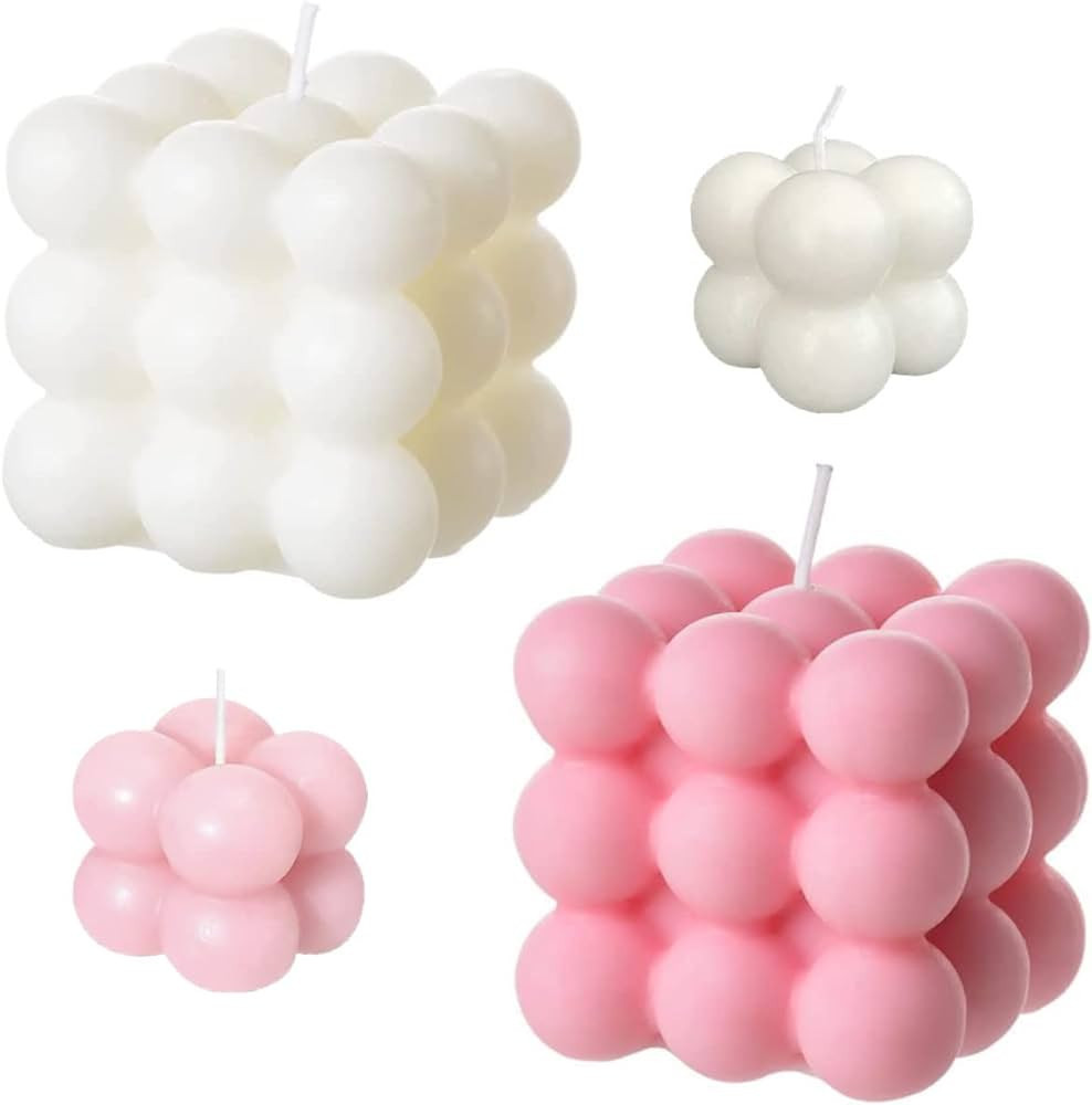 4 Pcs Bubble Candle - Handmade Cube Soy Wax Candles, Home Decor Bubble Body Candle, Aromatherapy ... | Amazon (US)