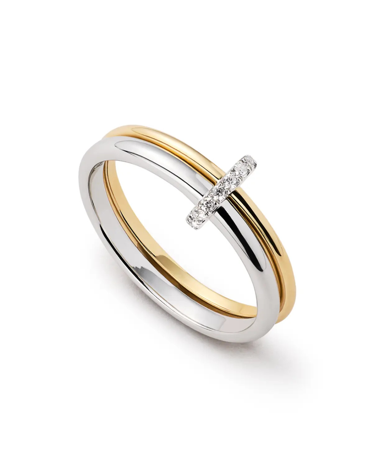 Solid Yellow Gold - Two Tone Diamond Link Ring (Women) | Nordstrom | Nordstrom