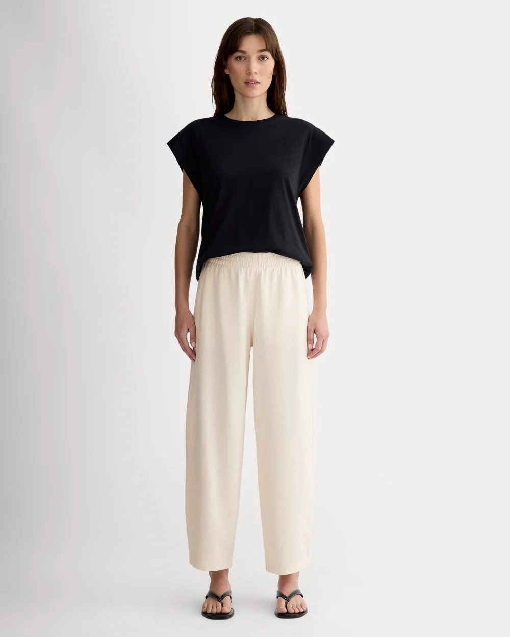 Everlane Off-Duty Barrel Pant In Bone, Size XS, Cotton | Everlane