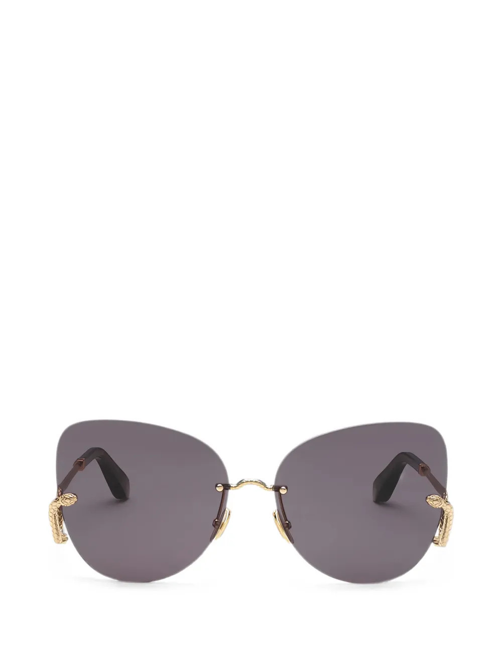 Roberto Cavalli rimless snake-detail sunglasses - Gold | Farfetch Global