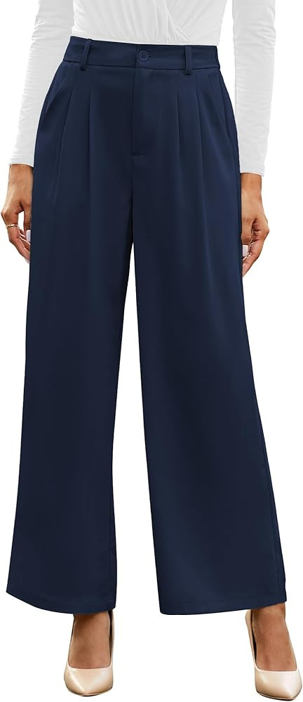 GRAPENT Wide Leg Pants for Women Work Business Casual High Waisted Dressy Pants Flowy Trousers Of... | Amazon (US)