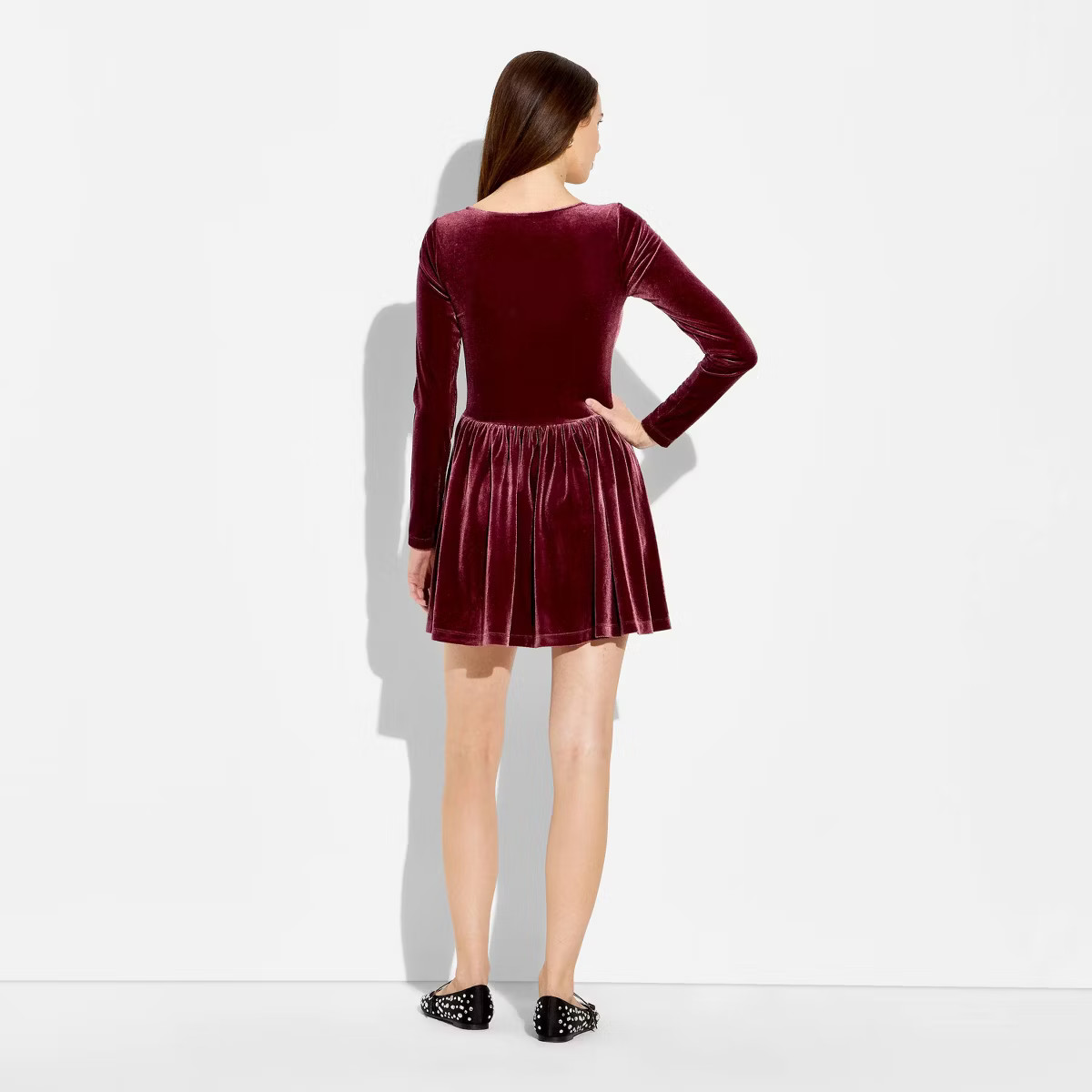 Women's Velvet Long Sleeve Mini A-Line Dress - Wild Fable™ | Target