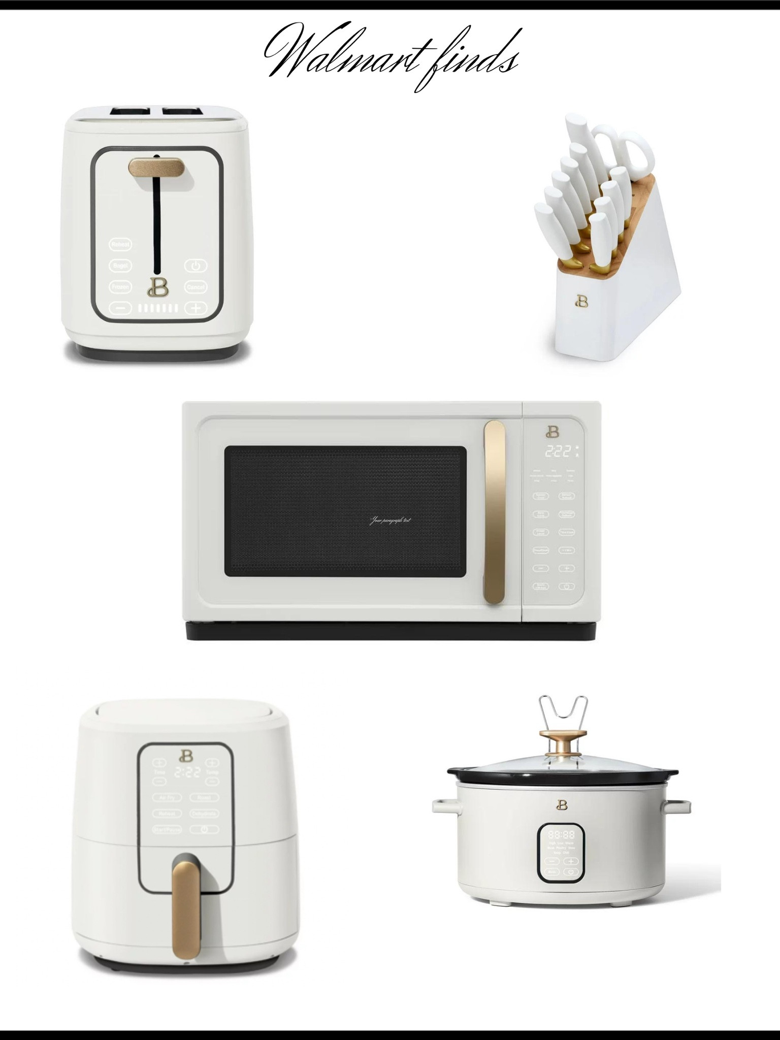 Toaster over toaster white and gold knife set slow cooker air fryer Walmart finds 

#LTKGiftGuide #LTKsalealert #LTKhome