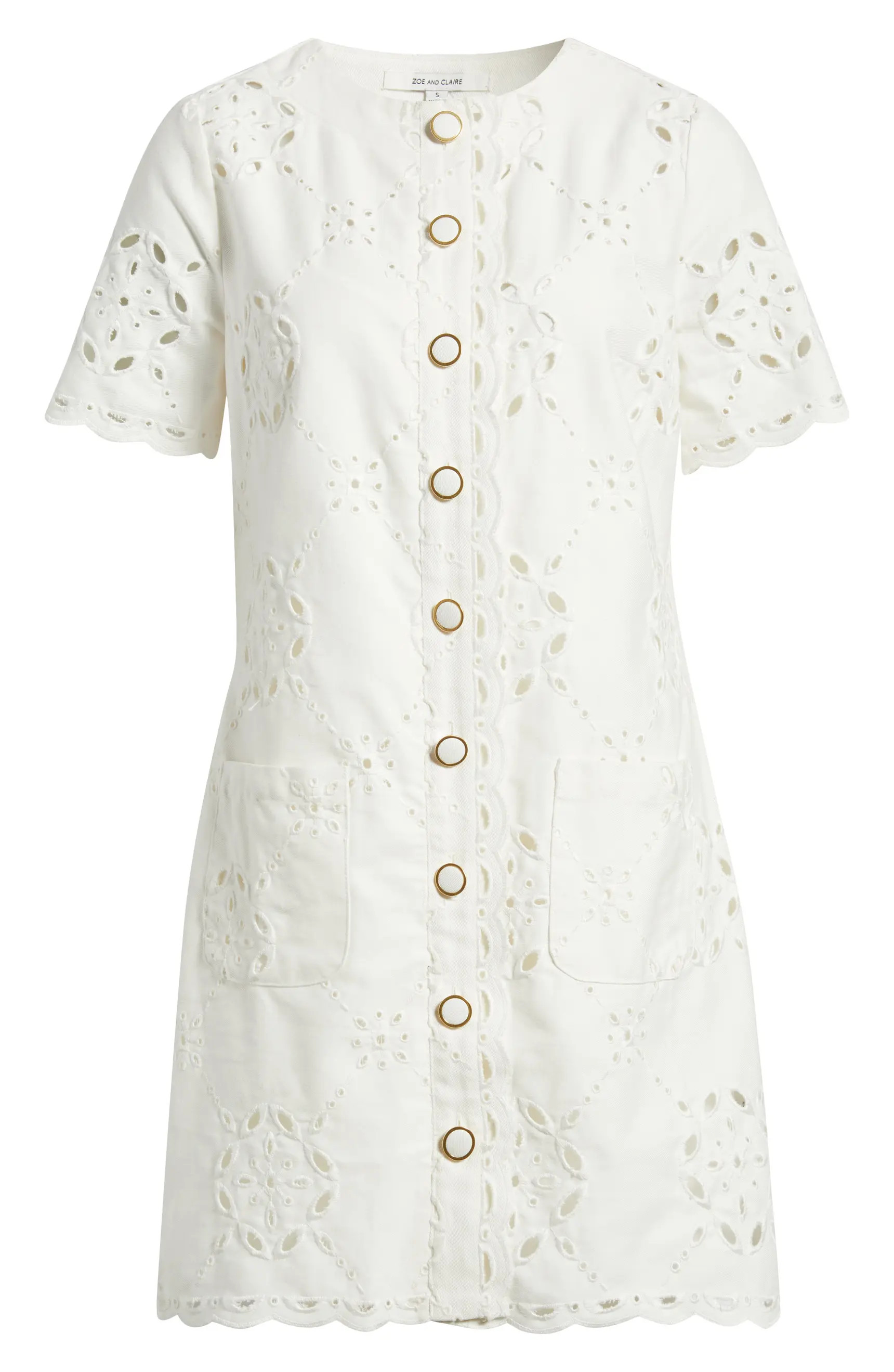 Punch Out Cotton Eyelet Shift Minidress | Nordstrom