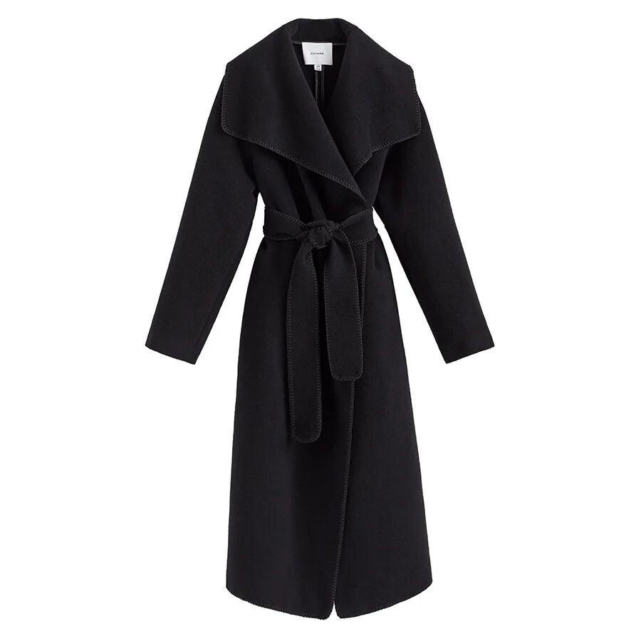 Wool Draped Collar Coat | Cuyana